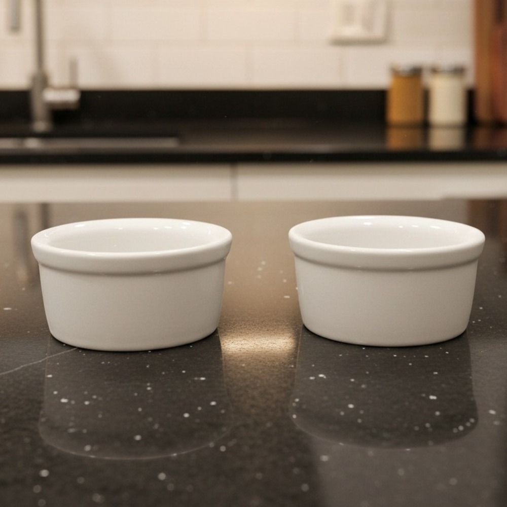 Tuxton White Ceramic Ramekins, Set Of 2, Vintage Oven-Safe Restaurant Bakeware